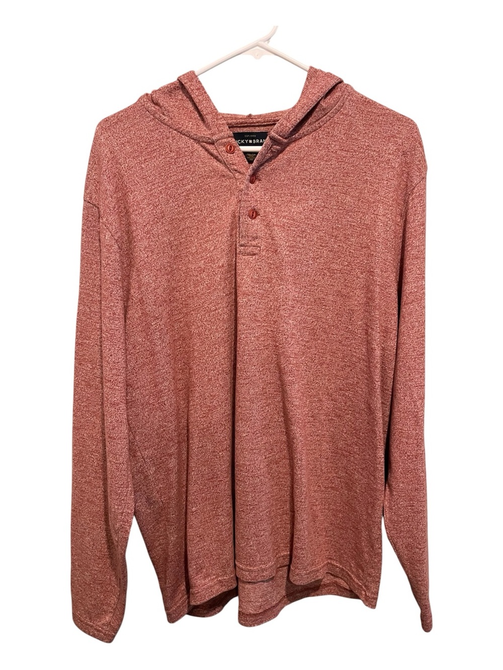 Lucky Brand Red Hooded Lightweight Sweatshirt.  Size XL